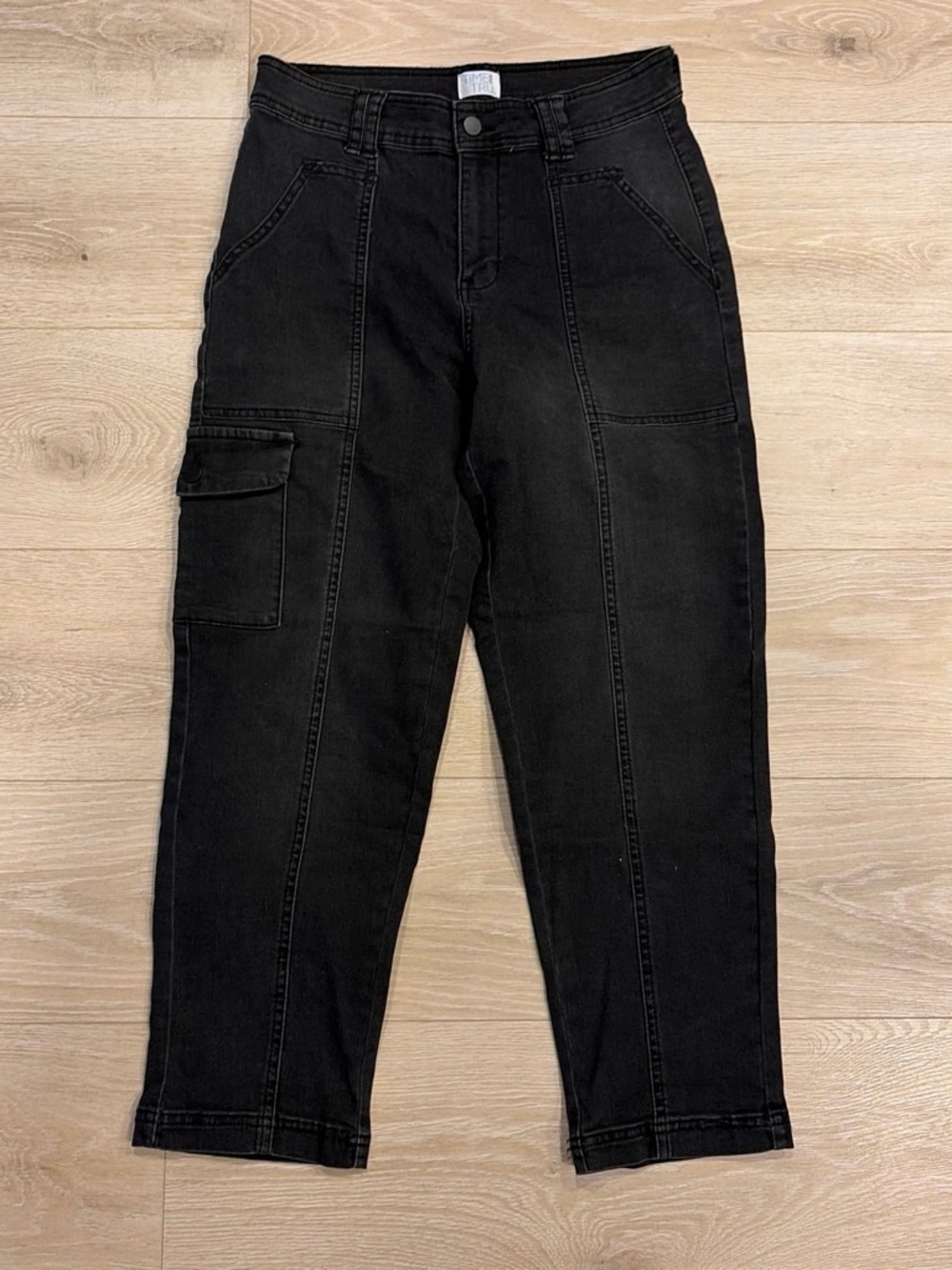 Time and Tru Black Faux-Leather Pants